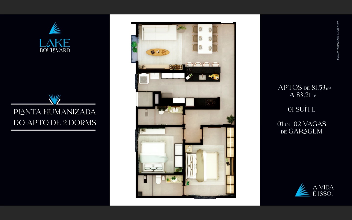 Planta — Apartamento 2 quartos